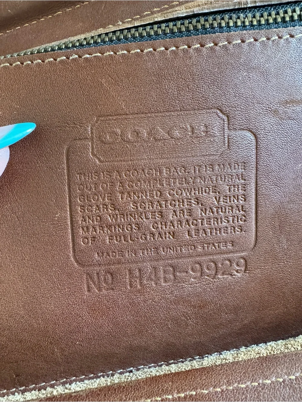 Vintage Coach Barclay Leather XL tote bag in Saddle Brown - Picture 3 of 16